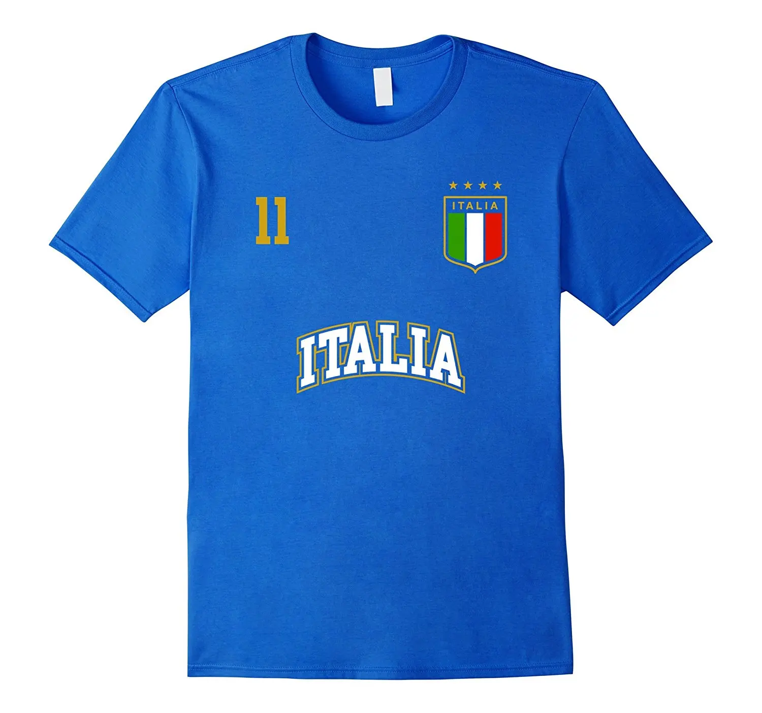 2019 Moda Uomo Colore Moda O-Collo Casual Italia Camicia Numero 11 Soccer Team Sporter Bandiera Italiana Calciatore Camicia Designer
