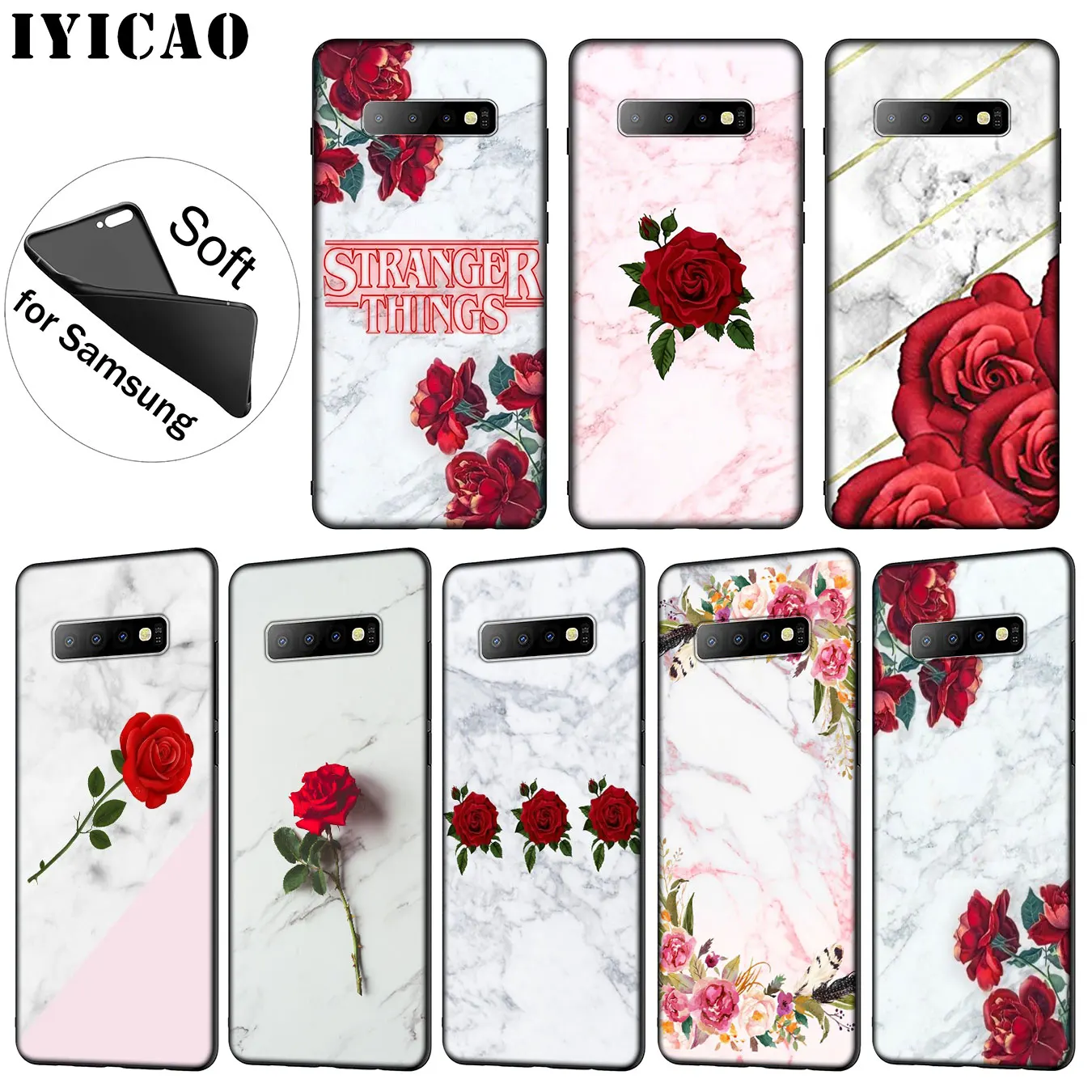 Red Rose Power Girl Marble Soft Silicone Phone Case for Samsung Galaxy S20 Ultra S10 Lite S9 S8 Plus S6 S7 Edge S10e Cover |