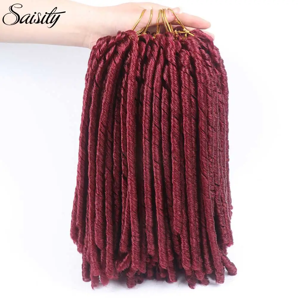 Saisity 14''soft locs вязание крючком косы xpressions заплетённые волосы, искусственные локоны в стиле crochet волосы в ямайском стиле синтетические пряди для наращивания - Цвет: Жук