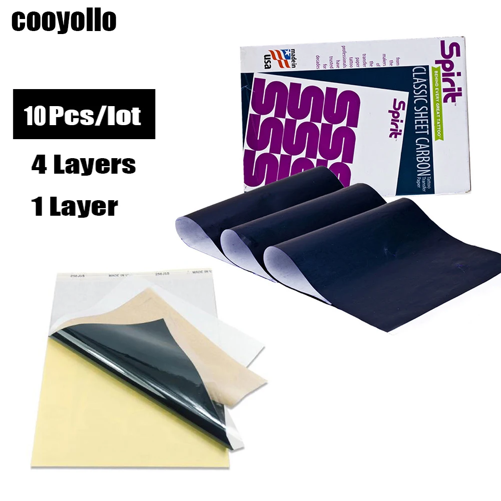 

10Pcs Spirit Original 1&4 Layers Tattoo Transfer Paper Thickening Tattoo Stencil Thermal Print Tracing Copier Supplies Reusable