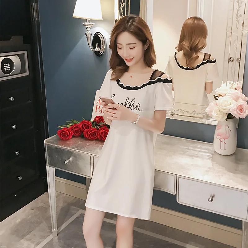 

Pregnant women cotton T-shirt Korean version of the thin fashion print dress tide mother postpartum out feeding breastfeeding sk