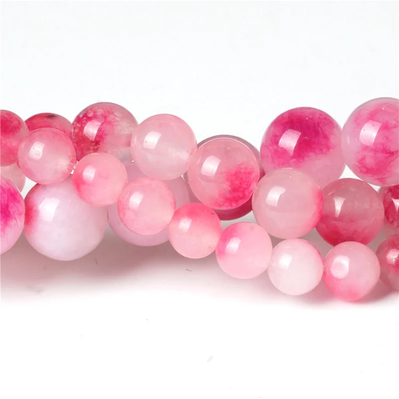Натуральный розовый нефритовые бусы Jasper драгоценный камень бусины свободной формы ожерелье ручной работы Для женщин браслет из бисера Материал для мусульманский для молитв подарки
