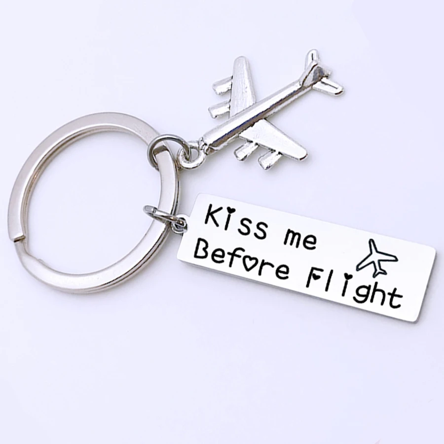 Kiss me Before Flight брелок самолет брелок для пары для женщин и мужчин, для бойфренда, для мужчин, пилота, стюардессы, подарок, брелок для ключей