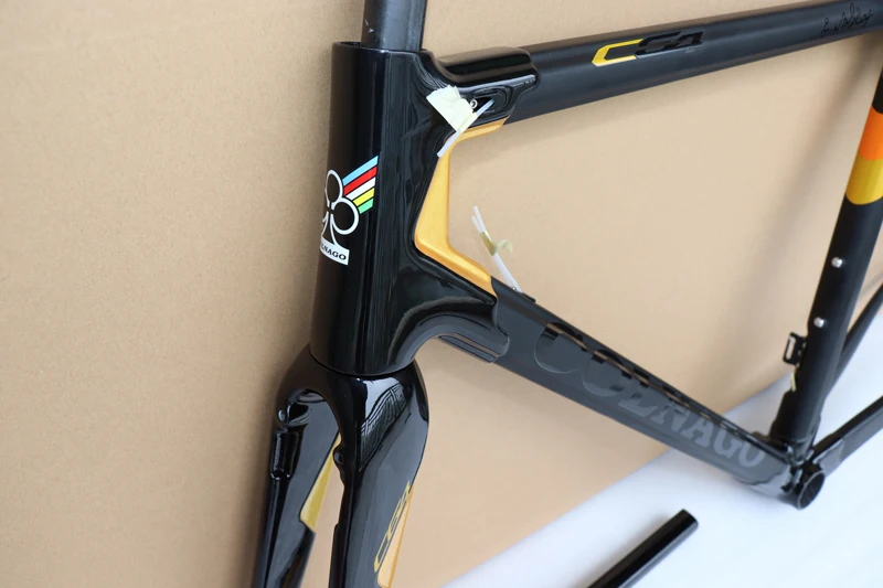 Черная Золотая углеродная дорожная рама Colnago C64 велосипедная Рама размер 48 50 52 54 56