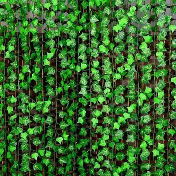 Длина 250 см Искусственный шелк моделирование скалолазание лозы зеленый лист плющ, ротанг для домашнего декора Бар Ресторан украшения