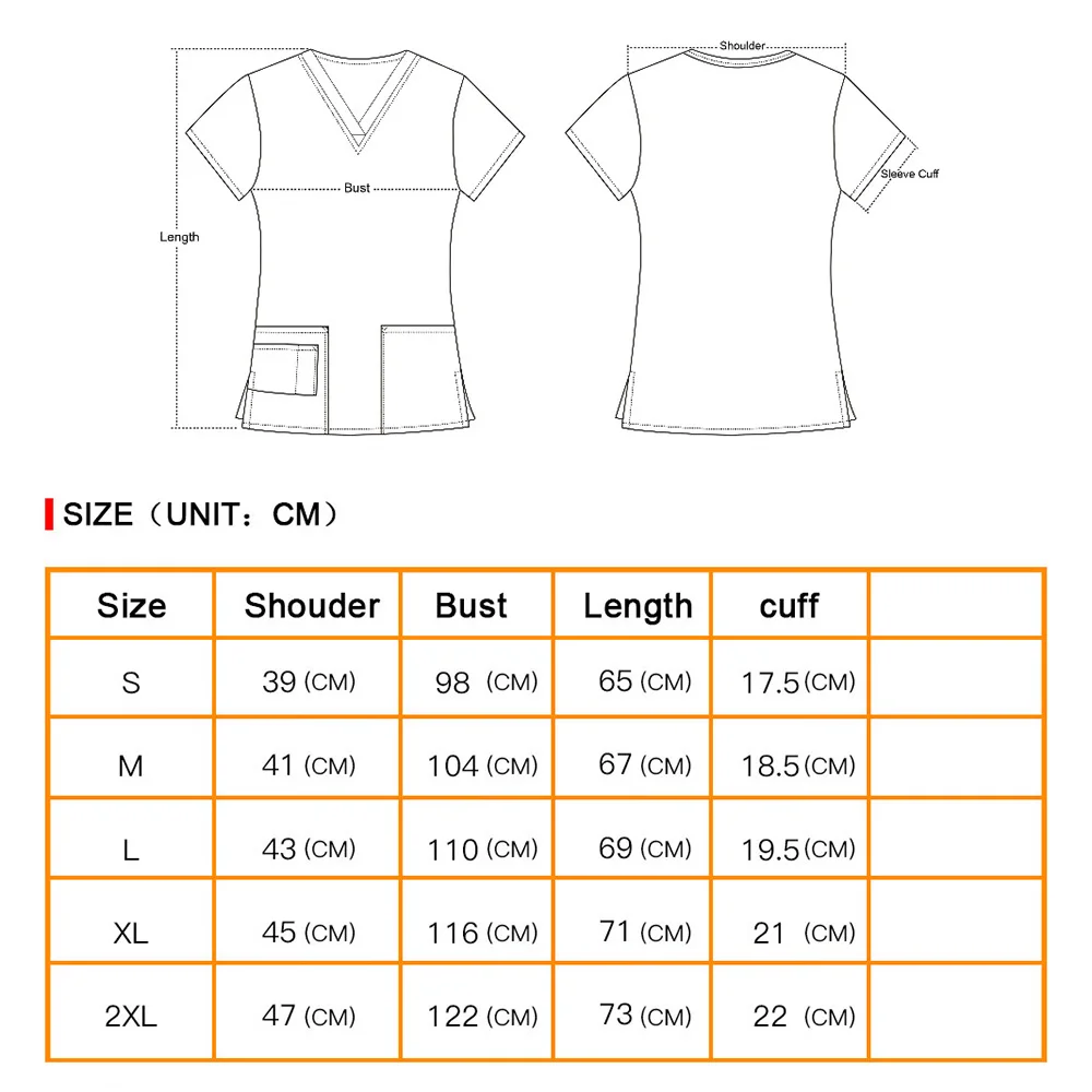 Unisex Scrub Top With V-Neck Cotton Breathable Print Surgical Medical Uniform Hospital Nurse doctor Scrub Tops For Women and men