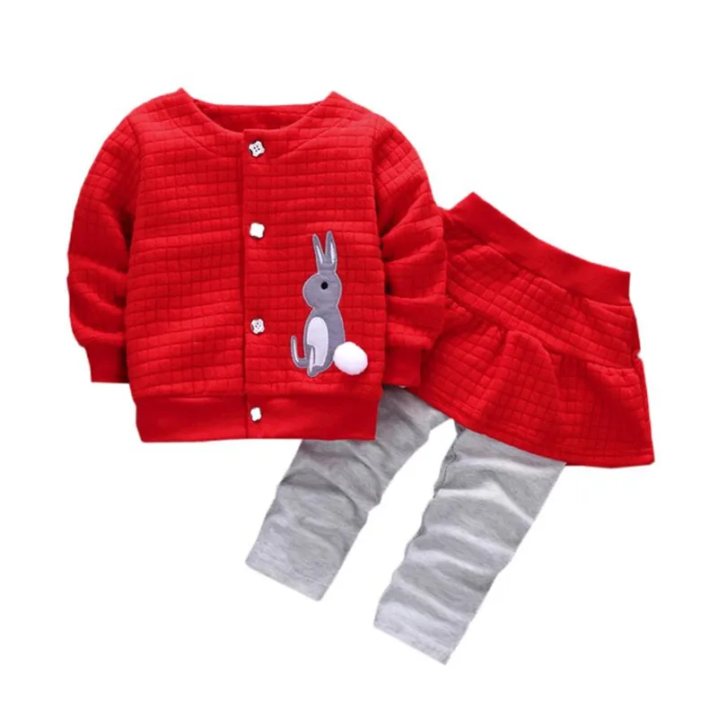 ARLONEET/комплект одежды из 2 предметов для маленьких девочек, топы с принтом кролика, пальто+ штаны, одежда с длинными рукавами, хлопковая смесь в полоску, 0530