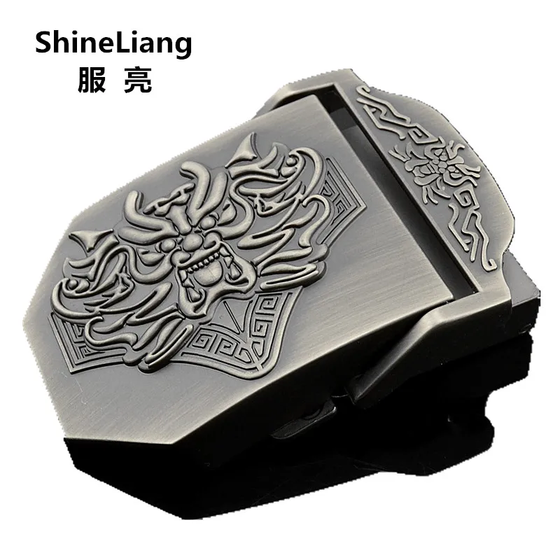 

2018 Men's Tactical military canvas belt buckle Dragon logo Suitable for width 3.8CM Designers High quality alloy male Business