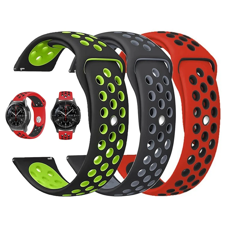 

20mm 22mm Sports silicone Band for Samsung Galaxy 46mm 42mm S3 S2 Classic Gear Sport Strap for Huami amazfit bip Huawei Watch 2