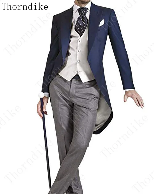 Черный костюм Tailcoat Мужской Блейзер официальная длинная куртка смокинг мужские