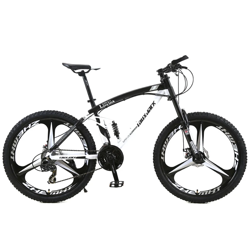 LAUXJACK Mountain Bike Steel Frame Full Suspension Frame Mechanical Disc Brake 24 Speed Shimano 26\ LAUXJACK Mountain Bike Steel Frame Full Suspension Frame Mechanical Disc Brake 24 Speed Shimano 26\