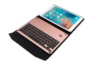 

Aluminum Alloy Metal Removable Wireless Bluetooth 3.0 Keyboard Stand Leather Case Cover For Apple iPad Air2 iPad 6 9.7" Tablet