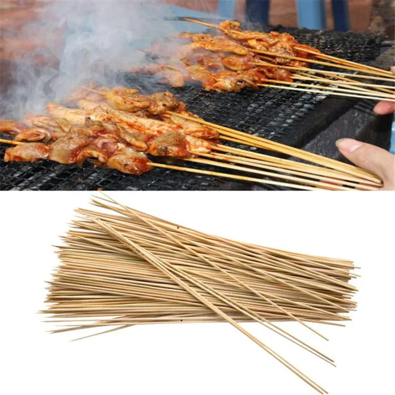 75 80 Count Natural Bamboo Skewers Barbecue Picnic Natural BBQ Bamboo