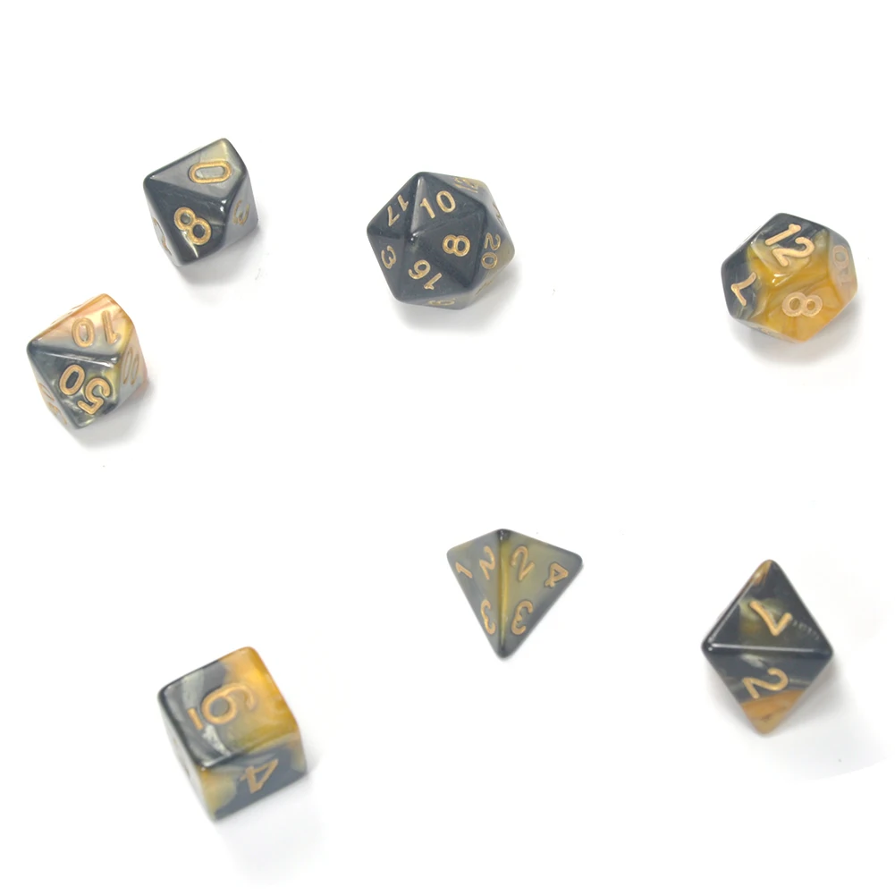 С мраморным эффектом d4 d6 d8 d10 d12 d20 Подземелья и Драконы rpg игра в кости высокое