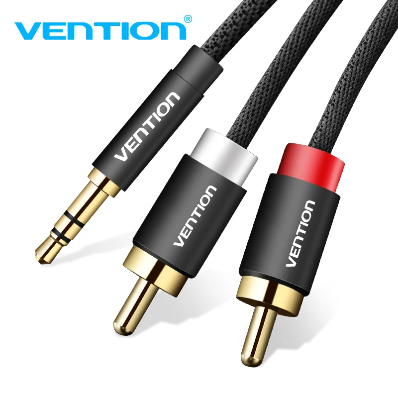 RCA-кабель Vention с 2 rca на 3 5 мм аудиокабель разъемом Папа-папа aux-кабель для усилителя