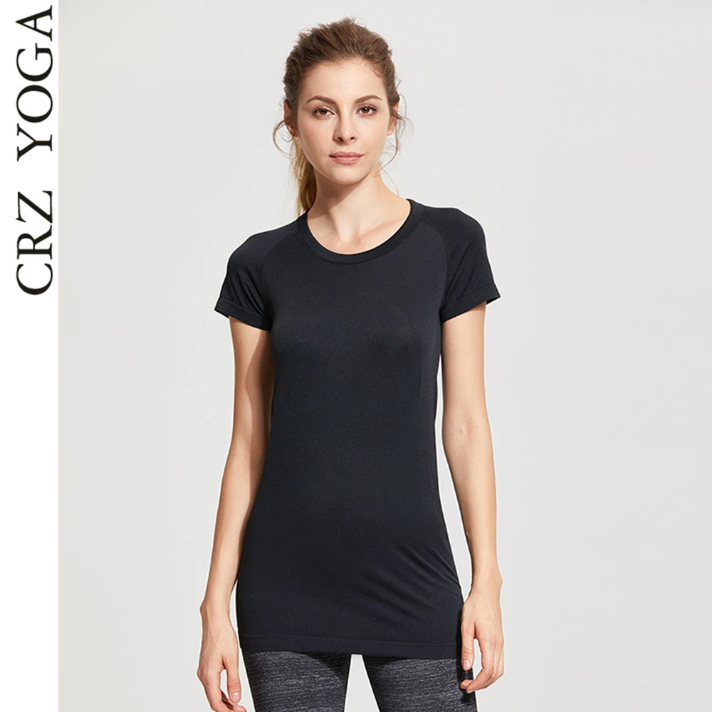 

CRZ YOGA Women's Active Sports Tee Seamless Short Sleeve Performance T-Shirt