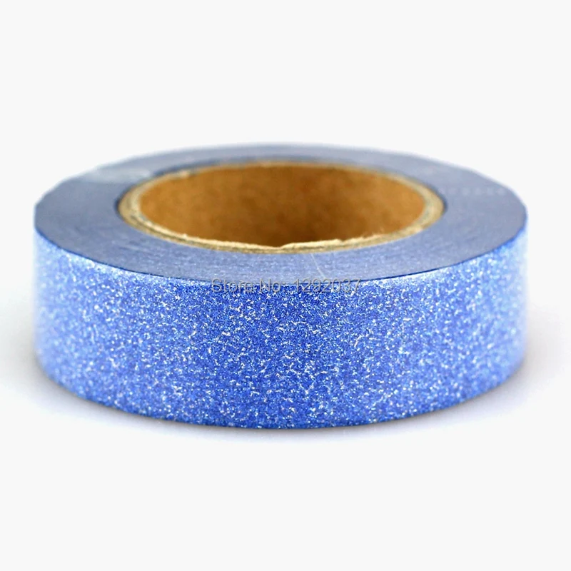 1PCS 15mm*10m Diamond Blue Glitter Tape Decorative Washi Tape Paper DIY