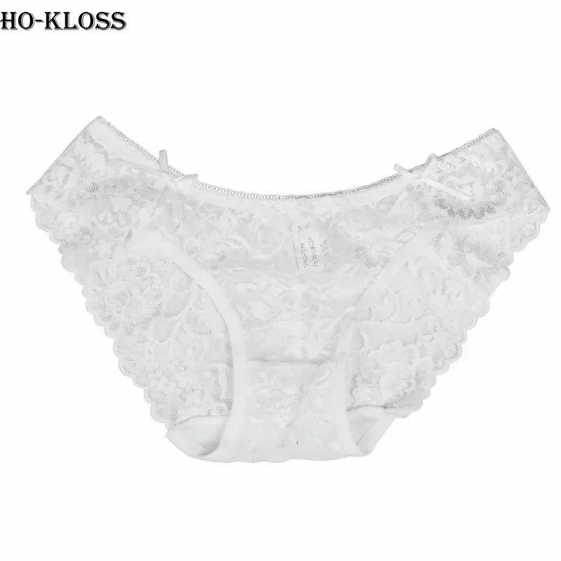 2018 Hot Women's Sexy White Lace Panties See Through Plus Size Cotton