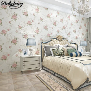 

beibehang Bedroom Wallpapers Pastoral Living Room Bedroom Background Wallpaper Relief Fine Pressure Wallpaper papel de parede