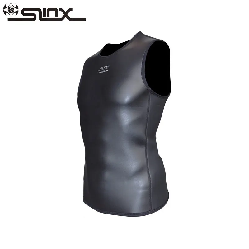 SLINX 2 мм неопреновый жилет для дайвинга Мужской двухсторонний носимый гидрокостюм куртка без рукавов костюм для серфинга катание на лодке храп - Цвет: Черный