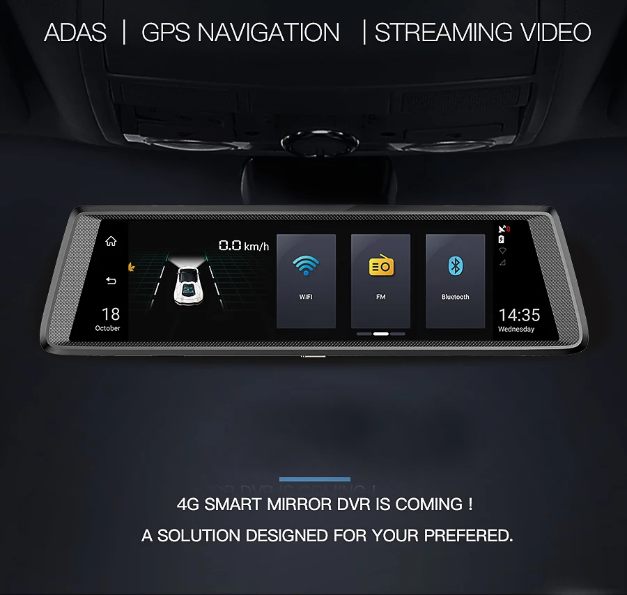 Android 10 "ips 4 г Видеорегистраторы для автомобилей Зеркало заднего вида ADAS gps Navigetor FHD 1080 P видео Камера Регистраторы Bluetooth WI-FI 16 г Android Dashcam
