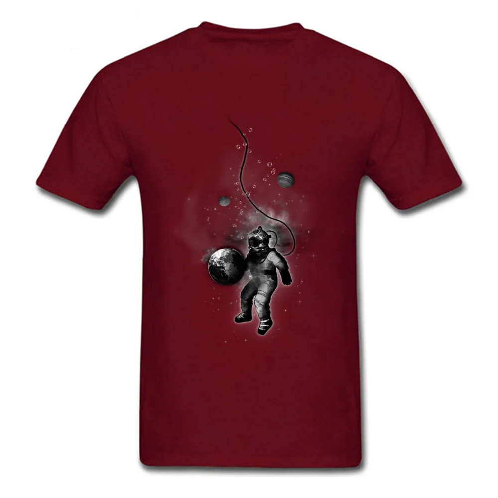 Tops Shirt Deep Sea Space Diver Thanksgiving Day Fashion Group Short Sleeve 100% Cotton O-Neck Man Tshirts Group Tee Shirt Deep Sea Space Diver maroon