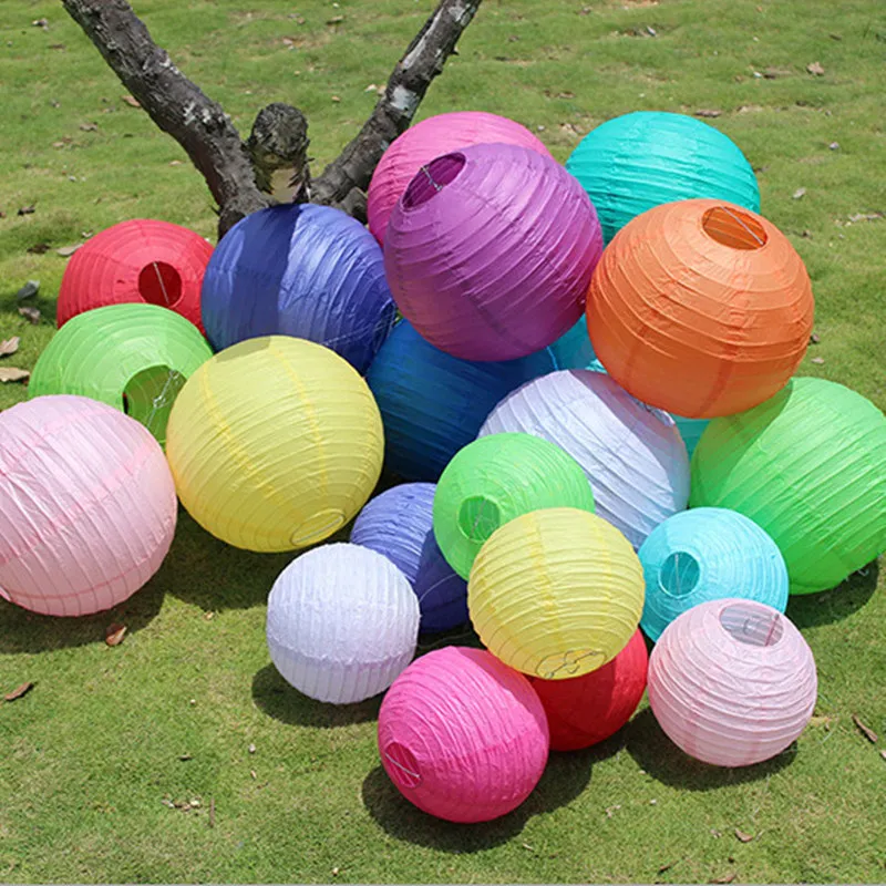 

1pc 16Inch 40cm Paper Lanterns White Pink Hanging Lanterns Chinese Wishing Paper Lamp Wedding Birthday Decoration Party Supplies