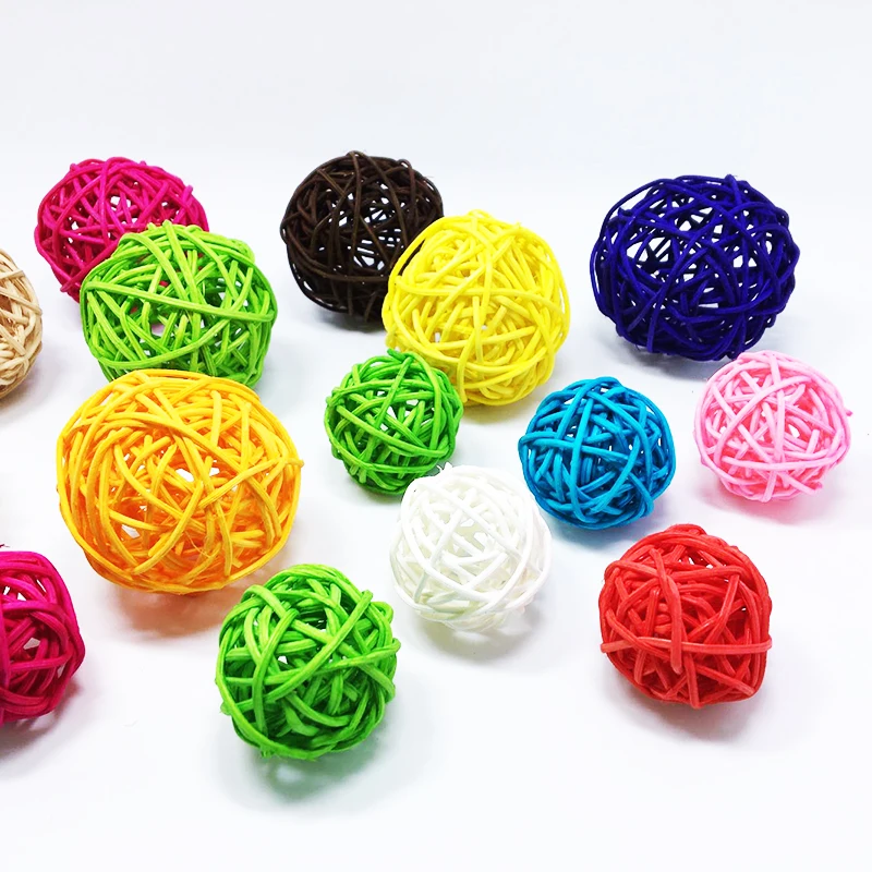 3 см многоцветные круглые Ротанговые шары 10 шт. подходят для DIY ароматерапии свадьбы рождественские украшения для дома Пасхи