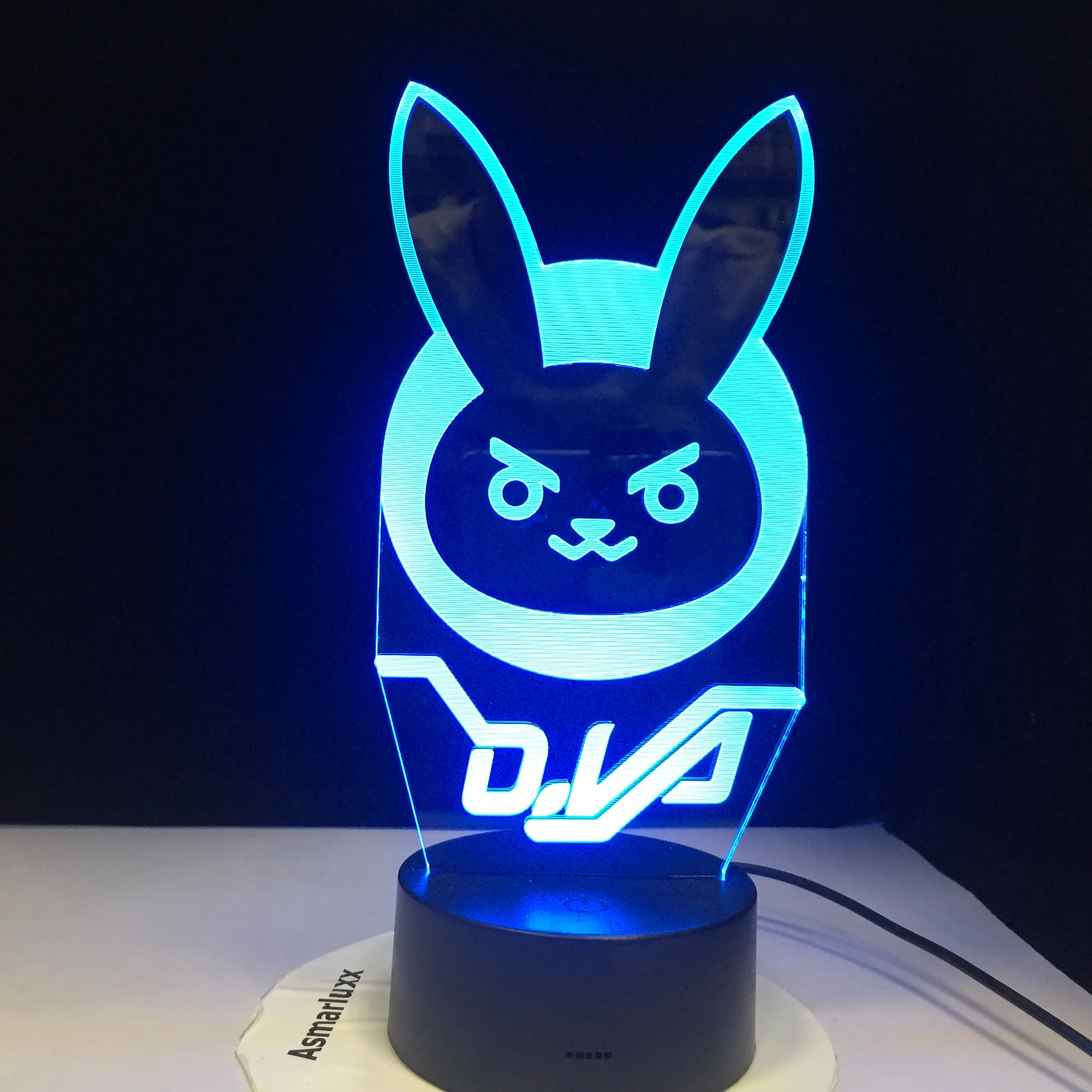 Мультфильм 3D LED освещение животное кролик акрил RGB ночник USB сенсорный контроль