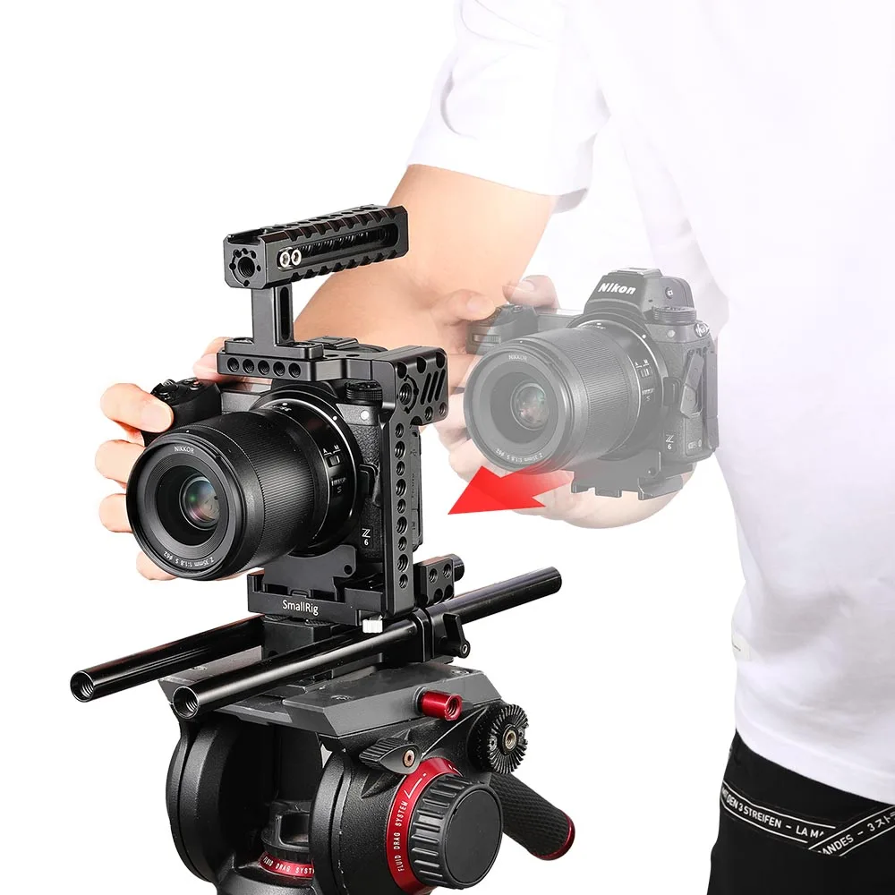 SmallRig Z6/Z7 Quick Release Половина Клетка для Nikon Z6 и Nikon Z7 Dslr Камера клетка со встроенным Manfrotto пластина+ железнодорожный вокзал-2262