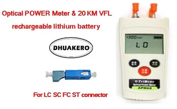 

free shipping AB24W all in one mini FTTH Fiber Optical Power Meter 20km Visual fault locator rechargeable lithium battery