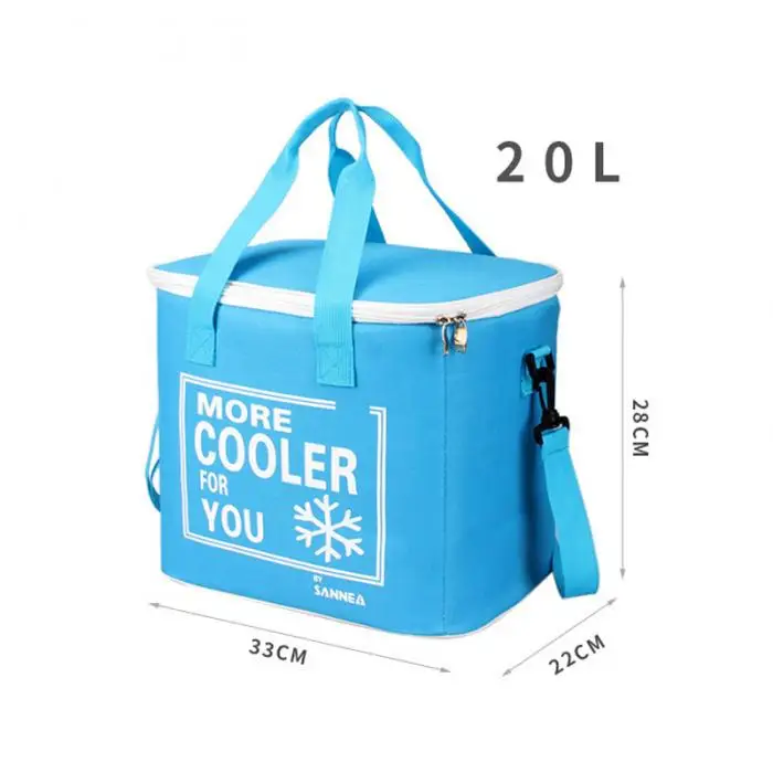 20L сумка для пикника на открытом воздухе, сумки-холодильники, ткань Оксфорд, водонепроницаемая, с изоляцией, для ланча, холодная коробка, EDF88