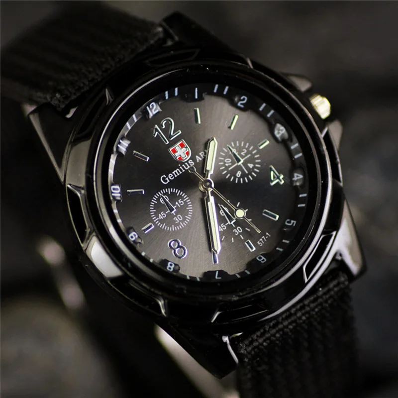 

reloj hombre New Brand Sport Watches Men Leather Nylon Military Army Waterproof clock Men Outdoor Quartz watch zegarki meskie