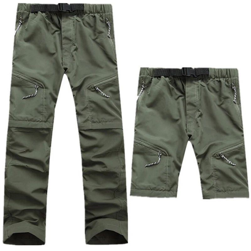 Повседневные быстросохнущие мужские летние отстегивающиеся брюки, мужские спортивные дышащие водонепроницаемые военные Карго короткие штаны