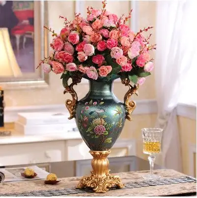 Европейская большая ваза из смолы, цветочные украшения, Креативные украшения для дома и офиса