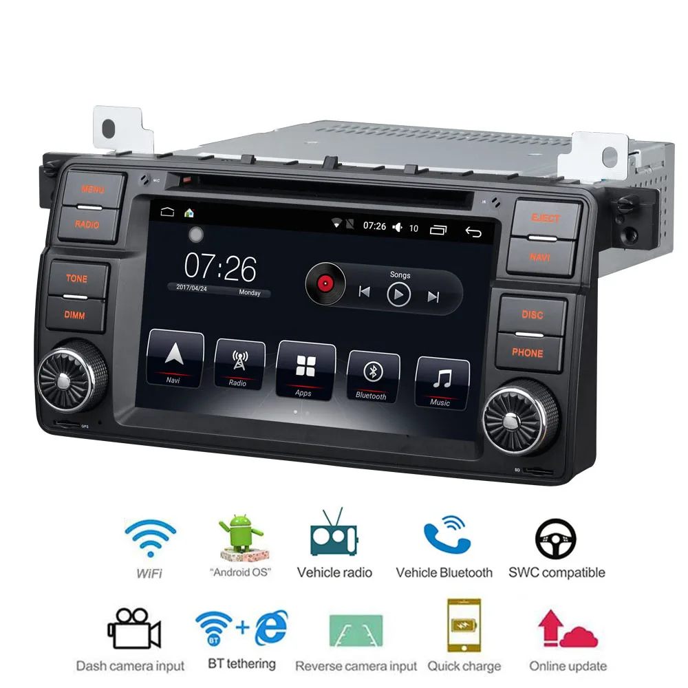 

Car Multimedia player 1 Din Android 7.1 Car DVD For BMW E46/X3/Z3/Z4 E46 BMW M3 7" 2G/16G Car Radio GPS