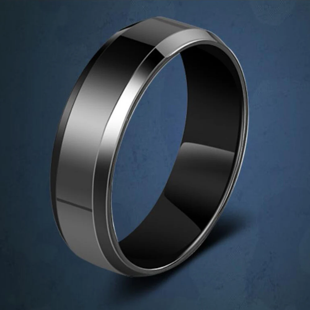 Модные широкие кольца 6 мм, черно-белые, космическое керамическое Ювелирное кольцо,, простое кольцо с хвостом для мужчин и женщин, вечерние аксессуары