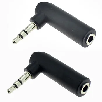 

3pcs Jack 3.5mm Three Male turn Female Connector Headphone Plug Microphone 3.5mm Jack Right Angle Elbow L Type Conversion Head