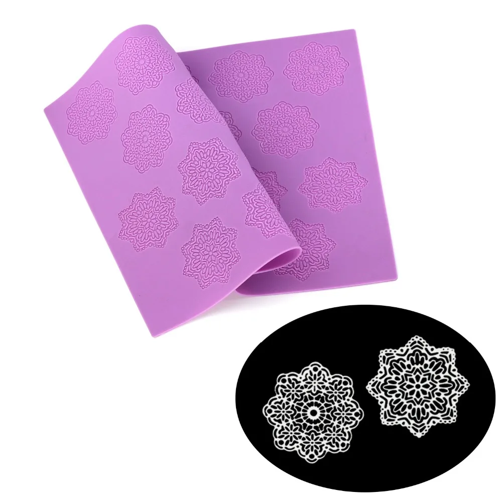 

38 * 28.5 cm DIY fondant silicone lace mat , Biscuits cupcake sugar lace cake mat wedding cake decoration baking tool