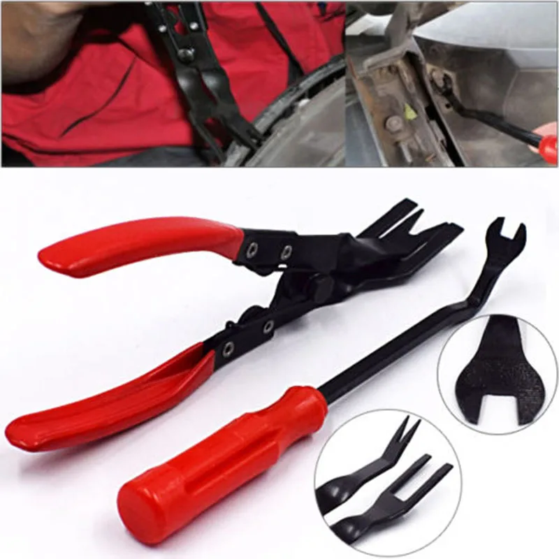 DWZ 2pcs/SET Car Door Upholstery Trim Clip Removal Plier Tool Combo Dash Panel Moulding
