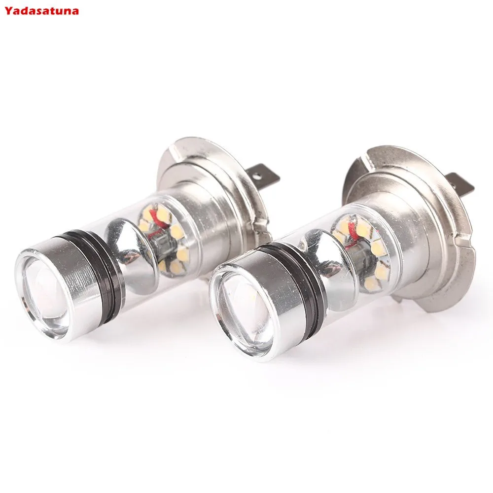

100W H7 High Power Super Bright 6000K LED Fog Ampoules 1000lm DRL pour Vehicules Camions Lampe Replacement Blanc