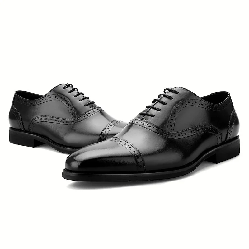Tapa Hombres Qyfcioufu Dedo Oxfords Negro púrpura Marca A Negocios De Mano Hecha Diseñadores Zapatos Vestido Cuero Los Genuino Calidad 100 marrón caqui Formal 8fnwn4qr