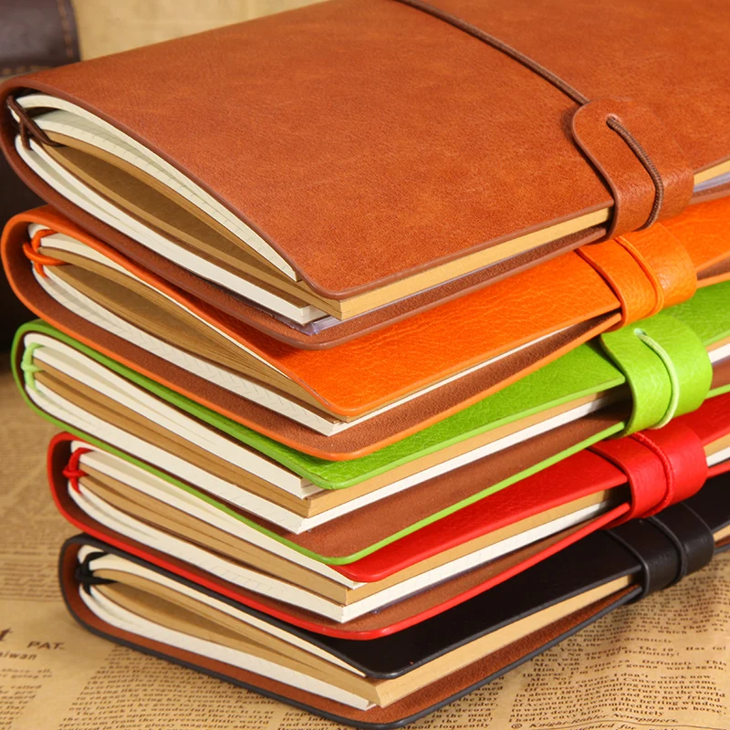 RuiZe Vintage travel journal leather traveler's notebook A6 handmade note book with three kinds paper school creative stationery RuiZe Vintage travel journal leather traveler's notebook A6 handmade note book with three kinds paper school creative stationery