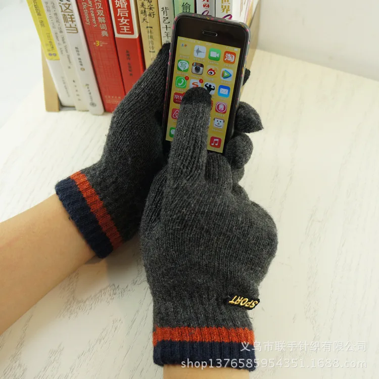 Free Shipping Men's Conductive Touch Screen Glove 2 Pack Tips Let You