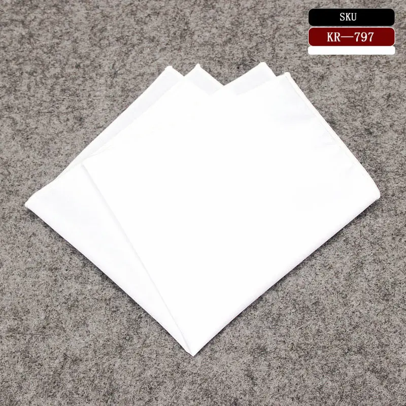 KR795-806 20 Цвета Для мужчин 100% хлопковый карман квадратный белый твердых платок полотенце для сундуков выпускного вечера для отдыха и