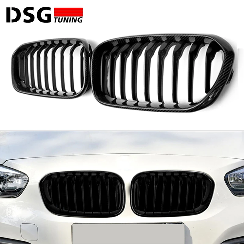 

f20 carbon fiber car styling black racing grille grills for bmw 1 series f20 f21 2015 2016 116d 118i 120d M140i kidney mesh