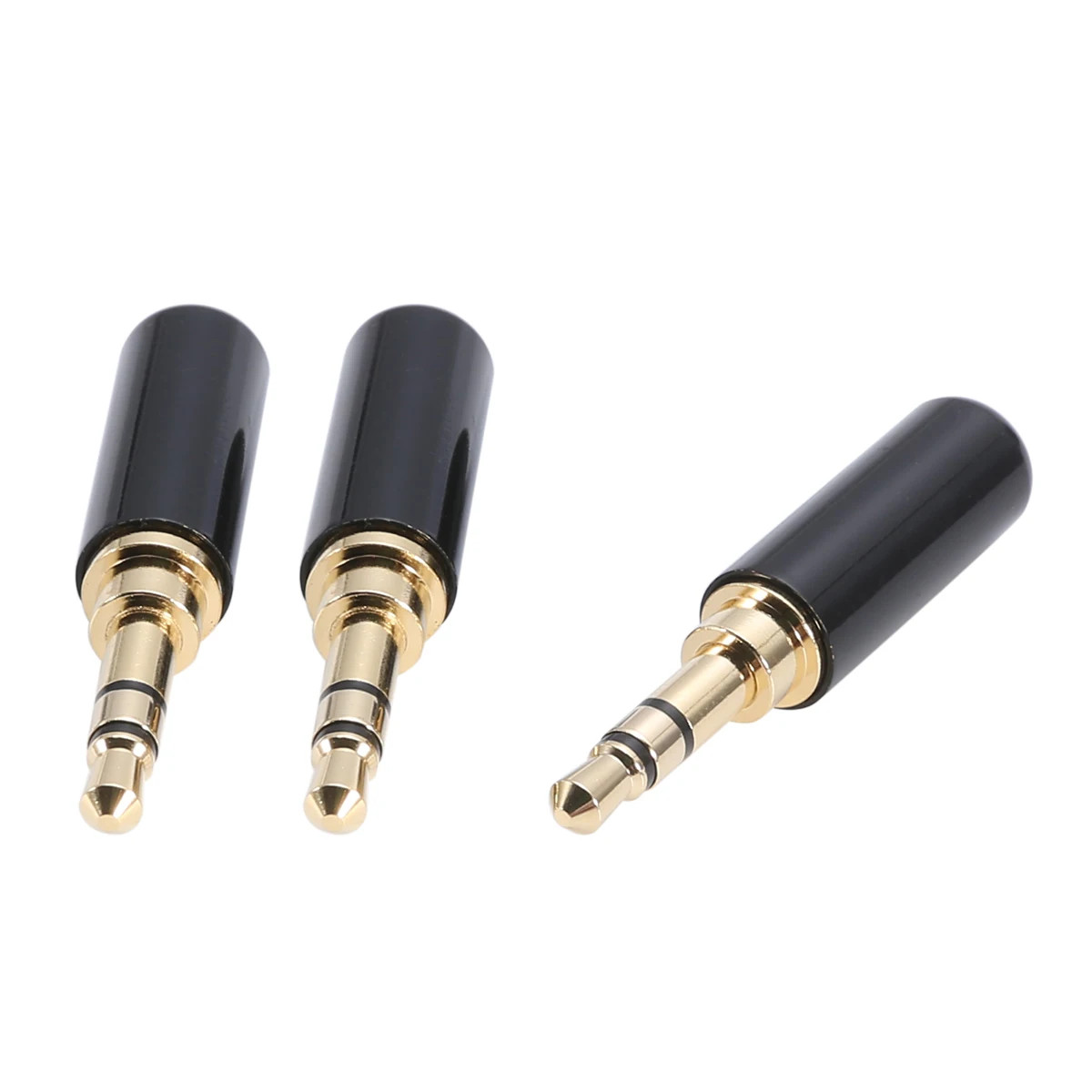 New Arrival 3pcs 3.5mm Soldering Connector 3 Pole Male Jack Plug Stereo Audio Headphone Connector
