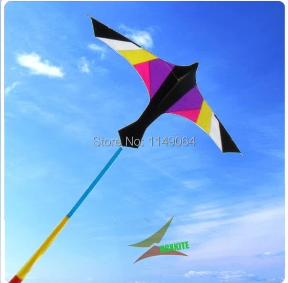 free shipping high quality 2.4m black purple firebird kite with handle