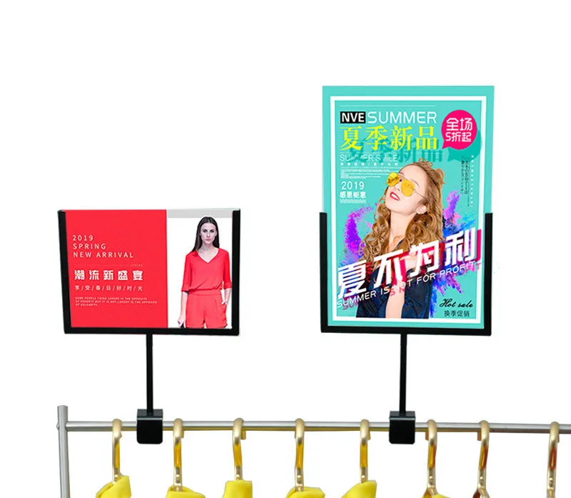 

Clothing Shop Shelf Talker Tube Square Tube Clamp Poster Frame Billboard Rack Advertising A4/A3/A5 Promotion Price Label Holder
