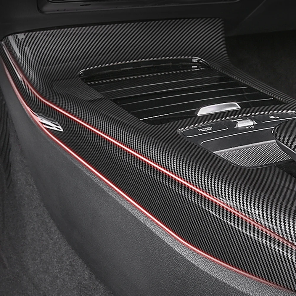 Автомобильная центральная консоль Панель боковая крышка отделка полосы углеродного волокна декоративная наклейка для Mercedes Benz A Class W177 A180 A200 A220A250
